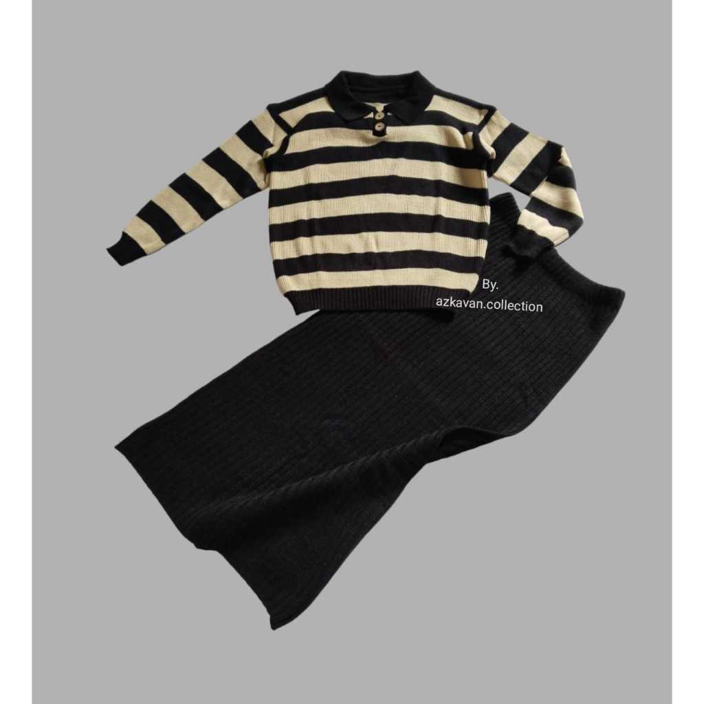 Stelan rok sweater rajut anak perempuan umur 4 5 6 7 8 910 11 12tahun/ Set rajut anak prempuan/ Set 