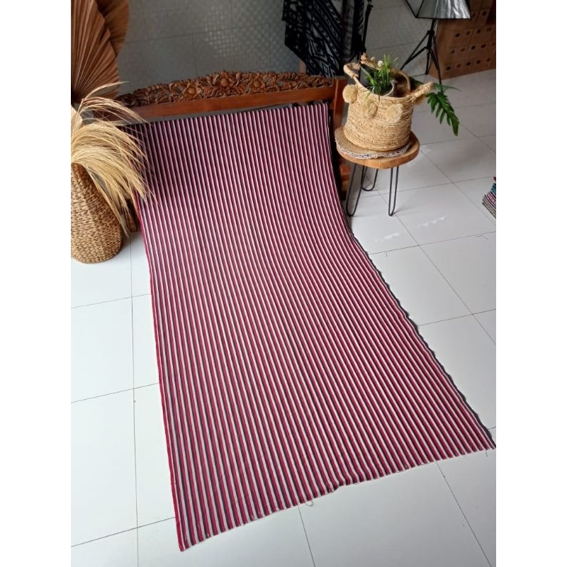 KAIN TENUN ETNIK NUSANTARA, KAIN TENUN BLANKET TRADISIONAL TROSO JEPARA MOTIF LURIK, KAIN LURIK MERA