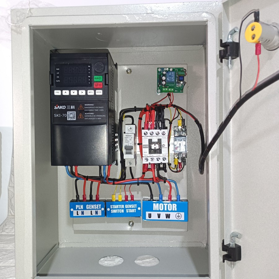box panel inverter 2.2kw 220V sako ATS genset 3phase motor VFD