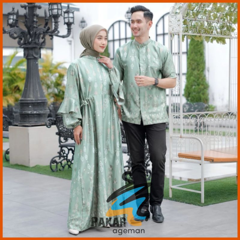 VENTE DAILY AGISYA Couple Gamis Kurta Sarimbit Kondangan Kekinian LD 115 110