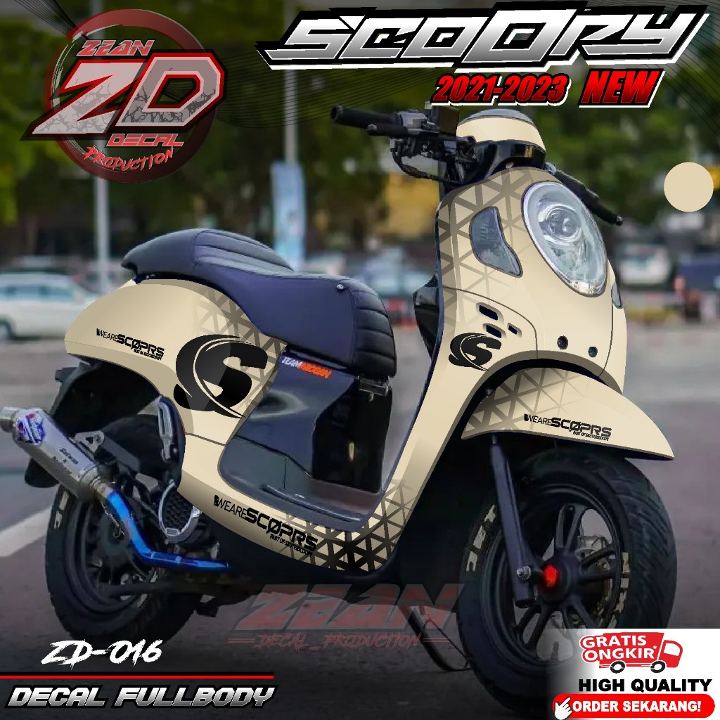 (COD) TERBARU Decal Sticker Motor Scoopy New 2021 2022 2023 Full Body - Sticker Skotlet Variasi New Scoopy Prestige Sport Stylish Fullbody Desain Grafis SCOPRS Minimalis ZD16