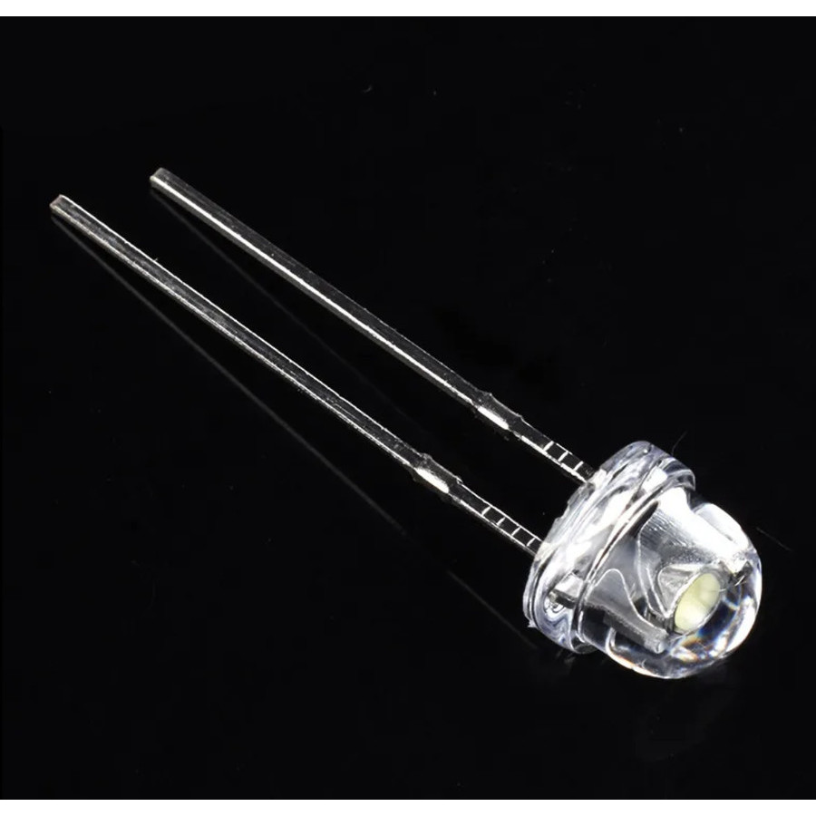 RED LED 5mm Strawhat Clear Lens LED Topi 5mm Strawhat Merah Terang Cap