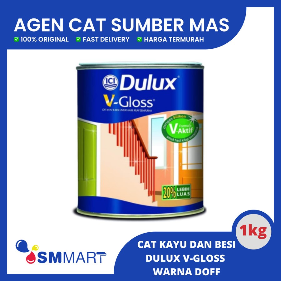 CAT MINYAK DULUX V GLOSS 1 KG (WARNA DOFF) /CAT KAYU /CAT BESI/ CAT DUCO/ CAT KAYU BESI 1KG