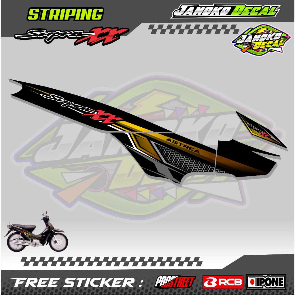 STRIPING VARIASI HONDA SUPRA XX / STIKER LIST MOTOR HONDA SUPRA XX