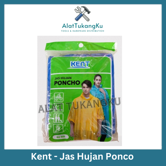 KENT JAS HUJAN PONCO Tebal / MANTEL HUJAN MODEL PONCO warna BIRU dan Kuning