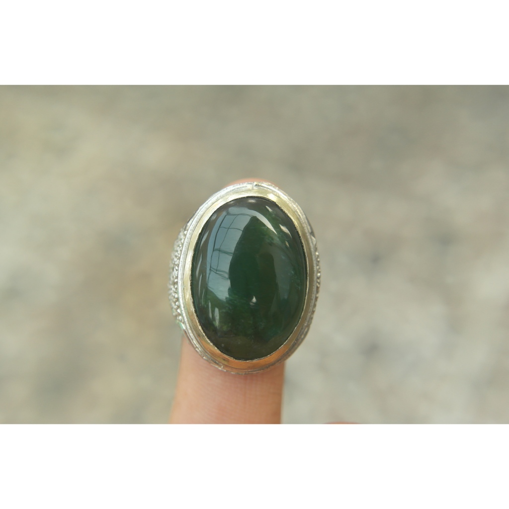 Natural Serpentine Memo Ring Size 10 Kode A200
