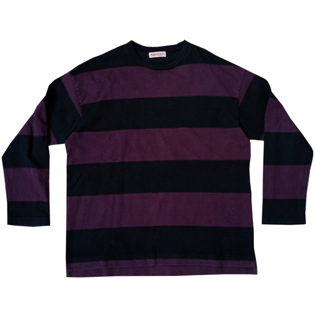 Kaos Longsleeve Salur Purple Black Second Fashion Branded