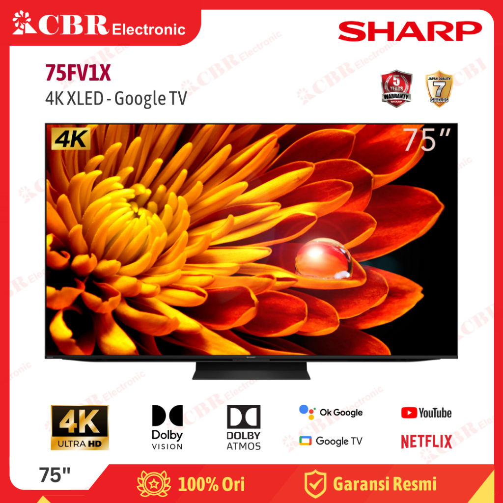 TV SHARP 75 Inch LED 75FV1X (XLED-4K Google TV)