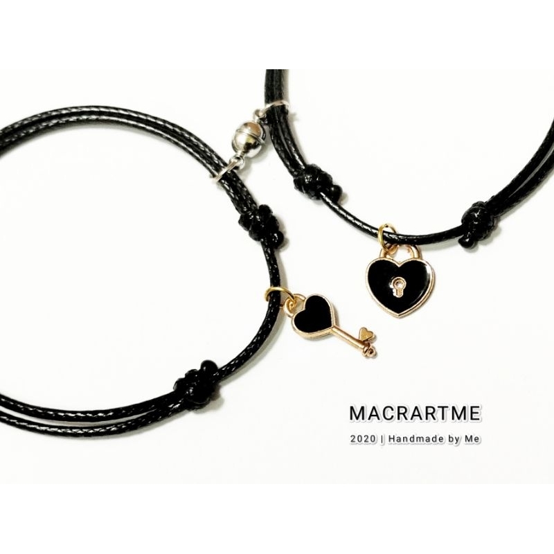 GELANG COUPLE KUNCI GEMBOK HATI . Gelang Persahabatan / Gelang Couple / Gelang Korea / Gelang Tali L