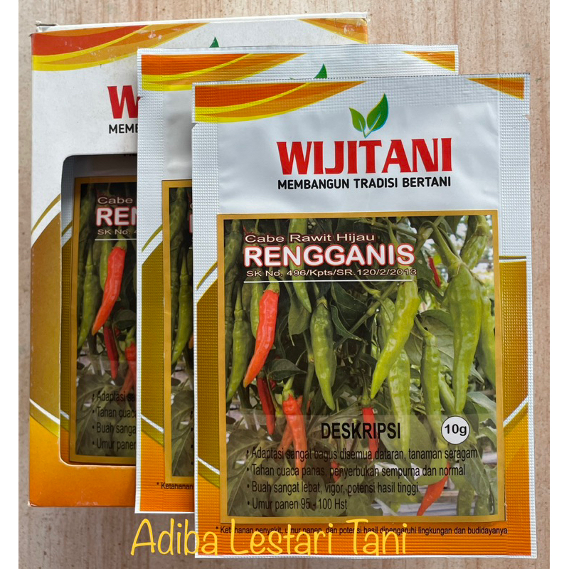 Benih Cabe Rawit RENGGANIS 10 Gram - Benih Cabai Rawit Hijau Merunduk Dari Wijitani