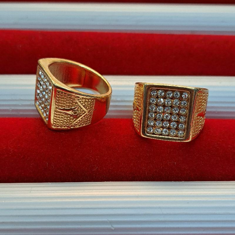 Cincin Pria Berlian Putih Lapis emas (50)