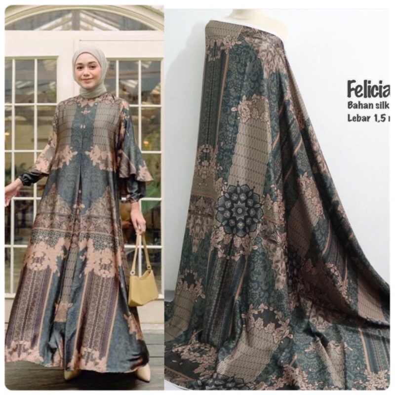 Kain silk semi batik | kain batik modern | bahan batik bagus
