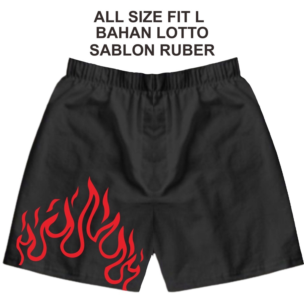 celana boxer Api /boxer surfing/boxer pria/celana santai pria/kain hitam NEW API MERAH