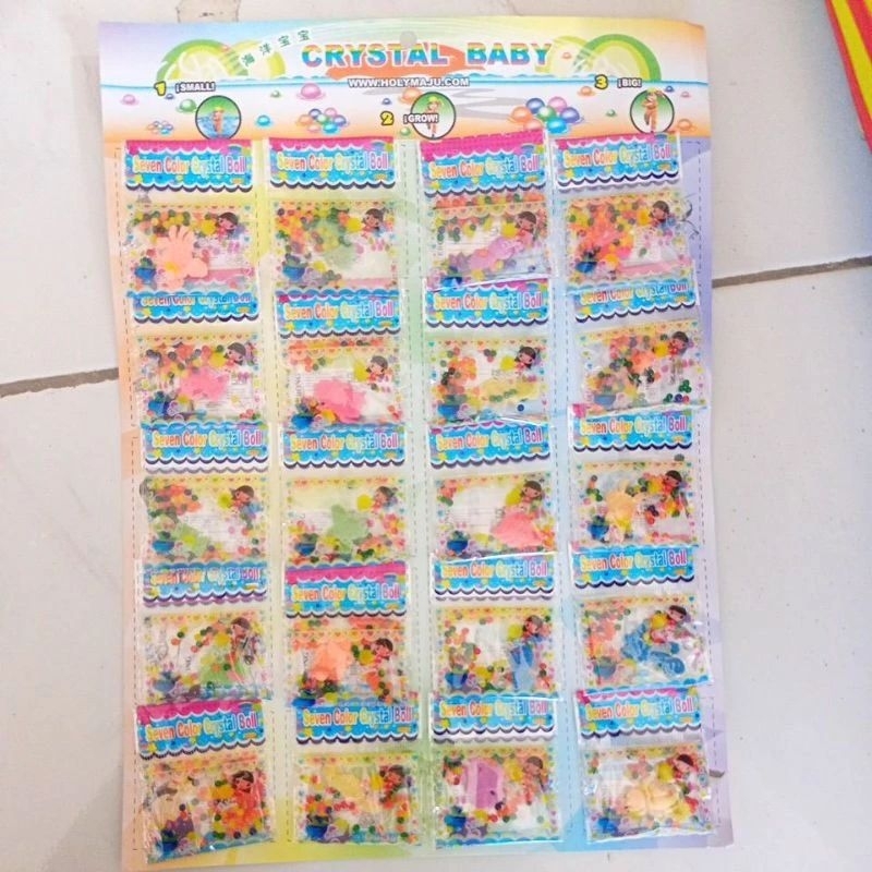 (1 Papan) Hidrogel Water Beads Rendaman Bola Kecil Mainan Anak Isi 20pcs