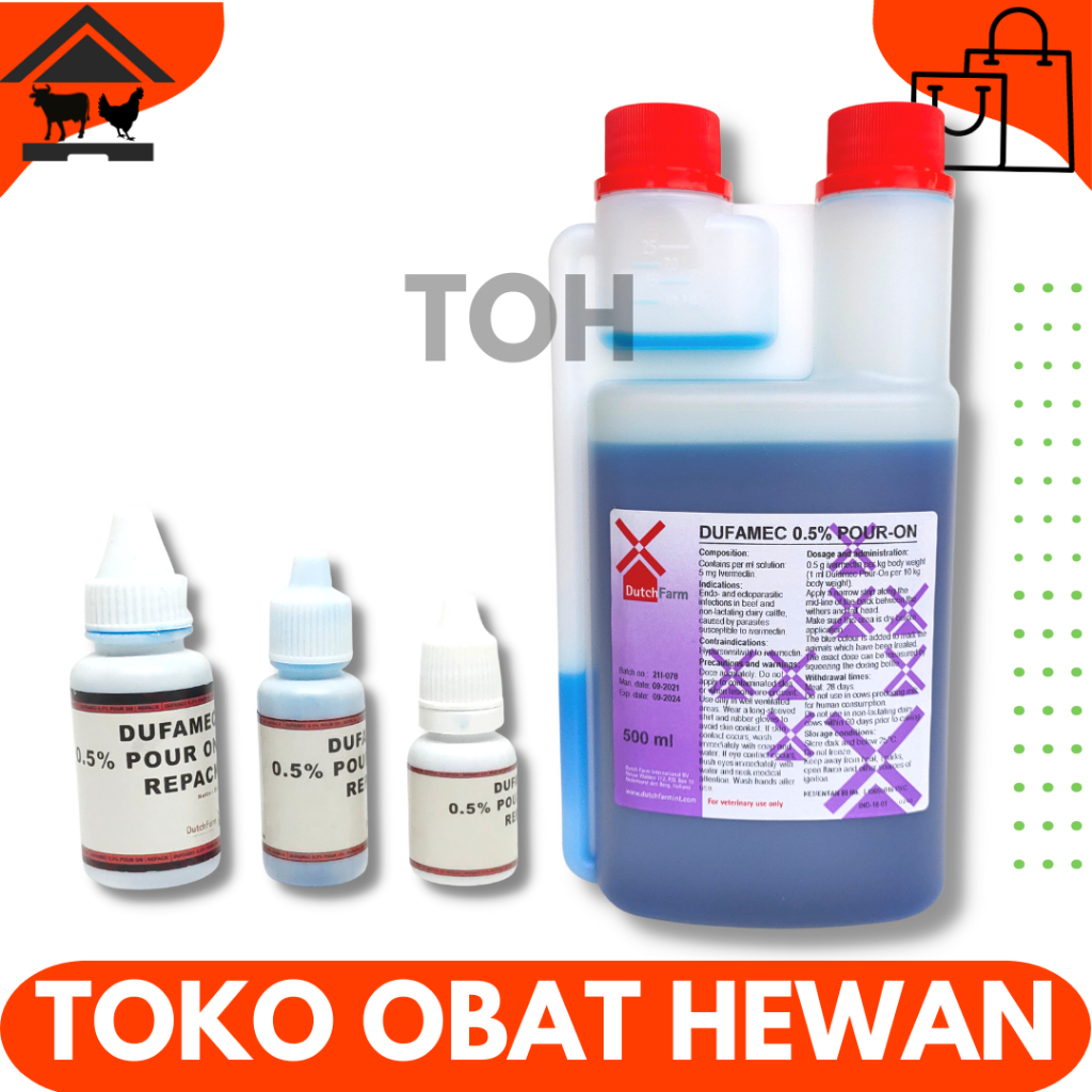 DUFAMEC Pour On 30ml - obat cacing tetes, obat kutu, obat gatal sapi kambing domba