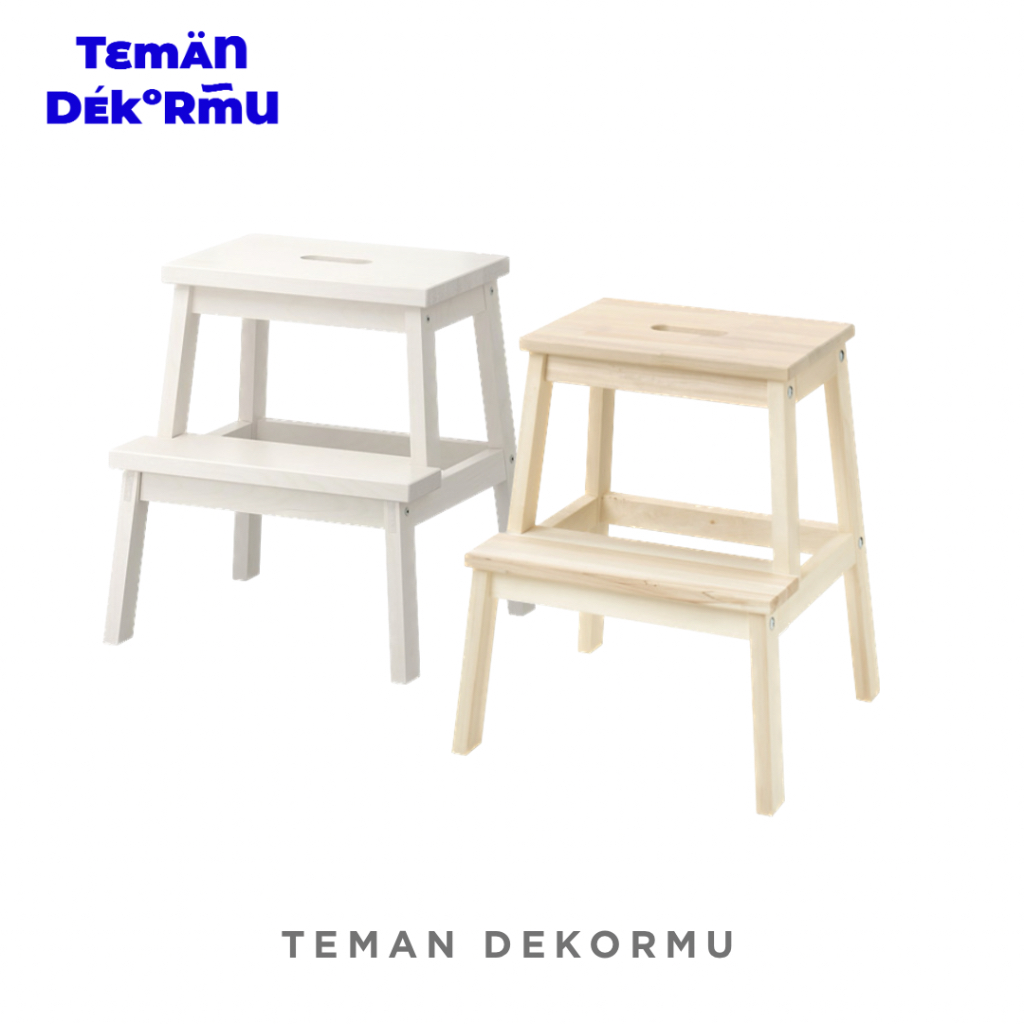[TD] BEKVAM bangku tangga kecil kayu, bangku tangga dapur, bangku tangga kecil toilet, tangga kayu, 