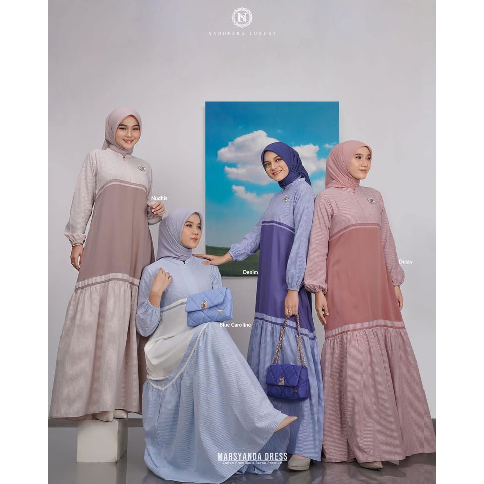 MARSYANDA DRESS NADHEERA , GAMIS MOTIF SALUR, GAMIS SALUR , GAMIS MOTIF SALUR  DNA POLOS By Nadheera