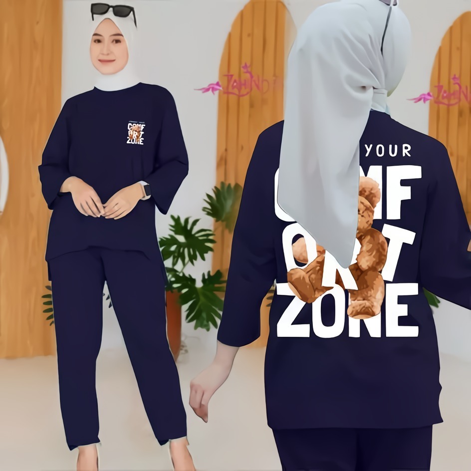 One Set wanita Setelan Tunik Hijab Baju dewasa JUMBO