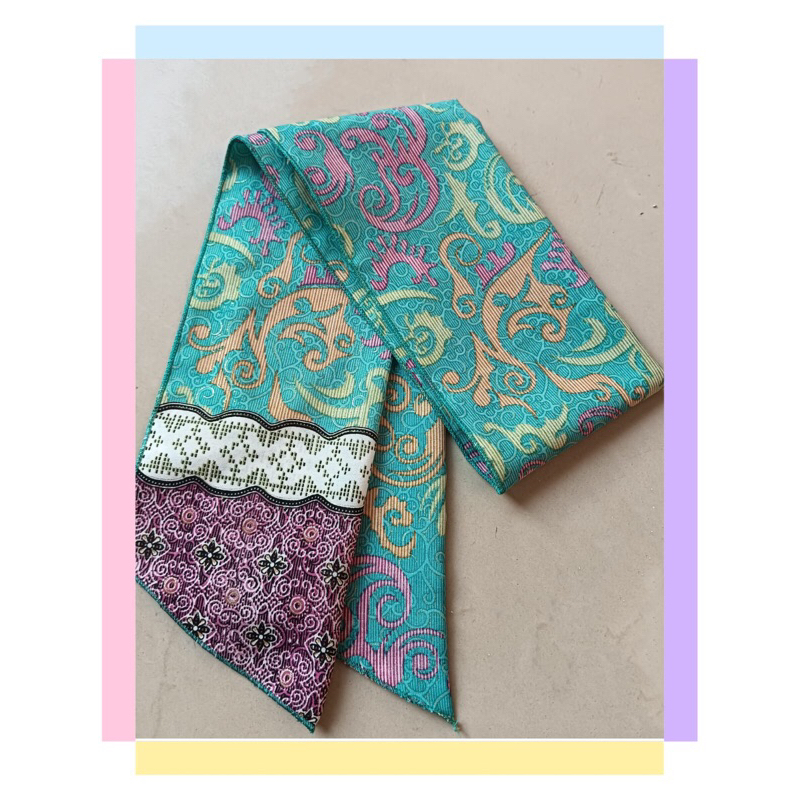 Syal Batik Hijau tosca / Syal batik / syal wanita / syal korea / oleh oleh jakarta / souvenir