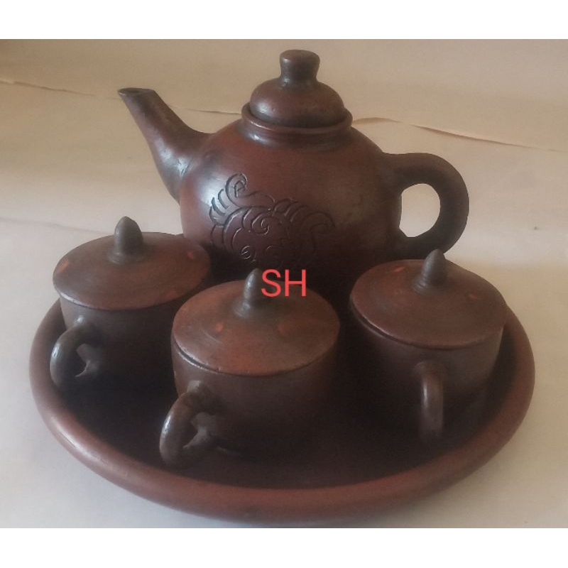 Teko set gerabah/poci set gerabah/teko angkringan