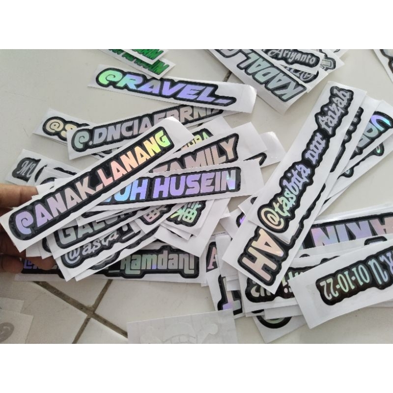 

Custom Stiker Nama - Stiker Nama Custom - stiker tahan air