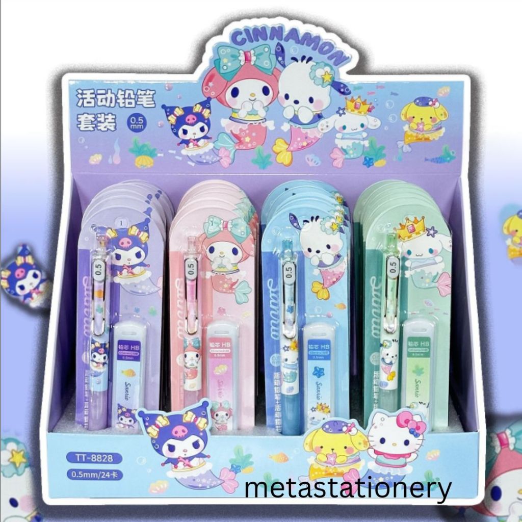 

Pensil Mekanik Set / Mechanical Pencil HB 0.5mm Motif sanrio