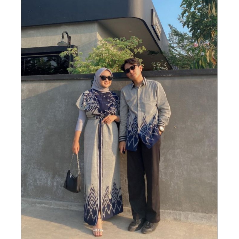 Gamis Tenun Etnik, Baju Kondangan Couple, Batik Tenun,Gamis Tenun