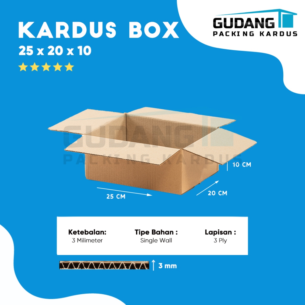 

Packing Kardus Karton Box Pindahan 25cm x 20cm x 10cm Box Polos