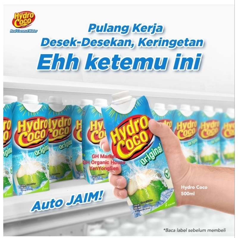 

Hydro Coco 500ml x 12 pcs Minuman Hidro Coco Jus Segar Fresh HydroCoco