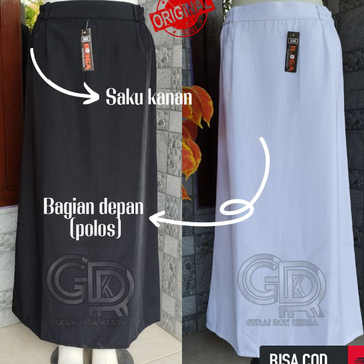 GRSC0667 [PROMO MURAH] Rok A Rok Hitam Panjang Rok Jumbo Rok Big Size Rok Span Panjang Rok Putih Rok