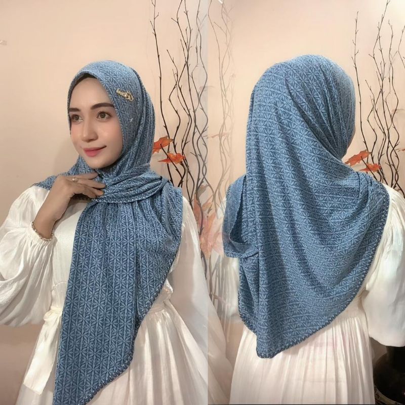 Jilbab segitiga instan Asmitha jersey mamosa by rizwa hijab wanita muslim