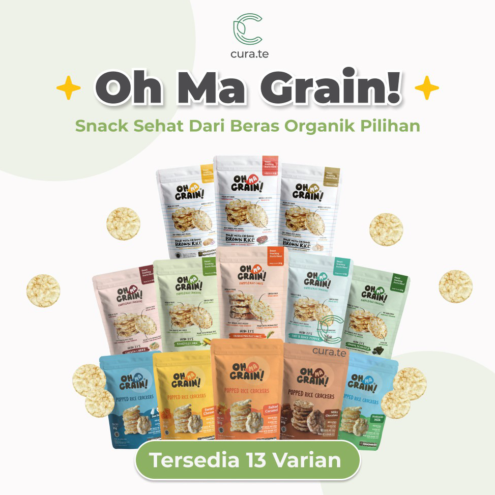 

BSTQ5352 OH MA GRAIN RICE CRACKERS BERAS | KERIPIK KREKERS RICE CRISPY NON MSG SNACK CEMILAN DIET CAMILAN SEHAT ANAK