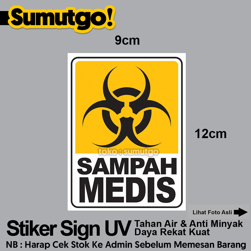 

Stiker Sampah Medis Medical Hazardous Waste Kuning uk 9 x 12 cm / Sticker UV Tanda Label Awas Warning Sign Rambu K3 Safety Keselamatan Kerja Tahan Air Tahan Minyak / Tong Sampah Recycle Bin