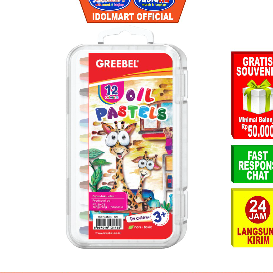 

Big Sale Crayon oil pastels 12 warna - quality by greebel Diskon Promo