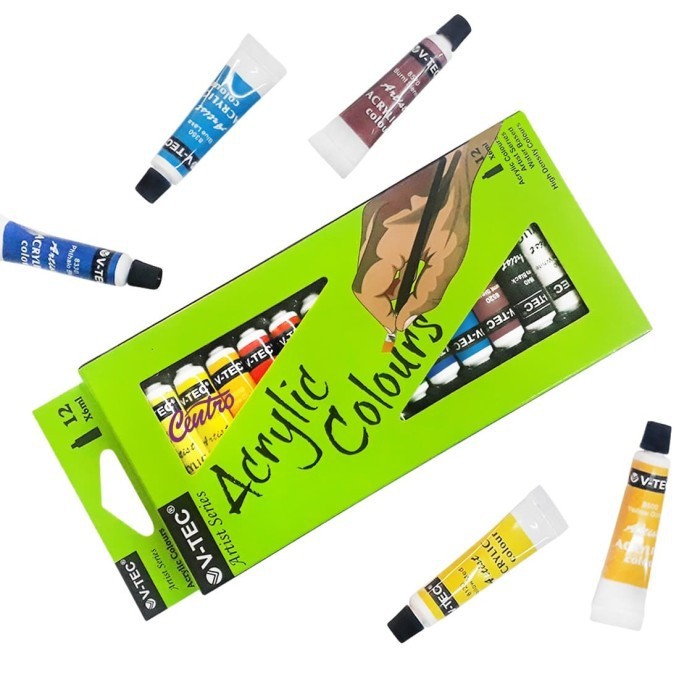 

V-tec Acrylic Paint Set 12 Warna 6 Ml Cat Akrilik