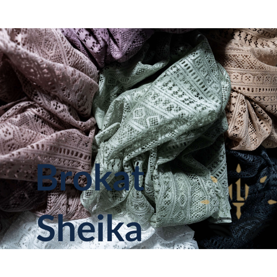 Serba Murah Kain Kebaya Brokat Salur Malika Kain Brukat Sheika Lebar 1.5m (per 0.5m)
