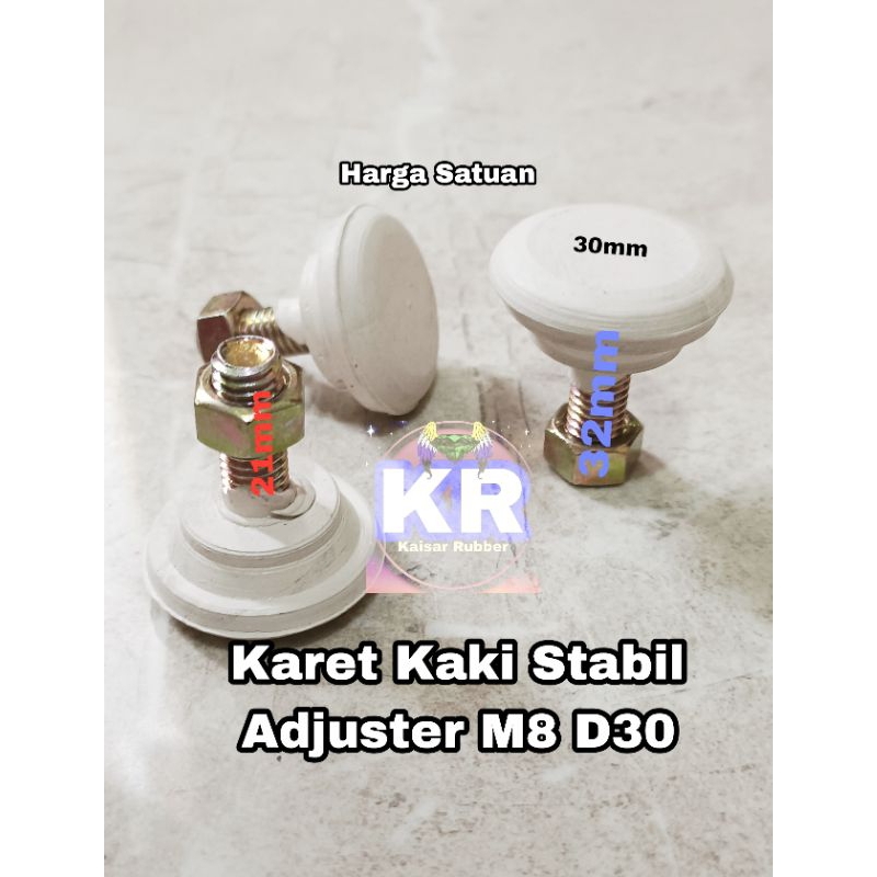 Karet Kaki stabil Adjuster M8 D30 Alas Kaki Kursi Meja Rak Lemari besi Baja Ringan