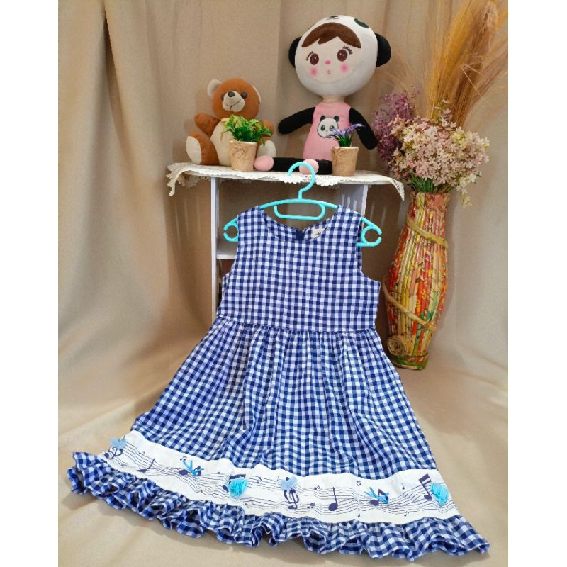 Dress Anak Kutung Motif Kotak Melody - Dress Anak Perempuan - Baju Anak Perempuan