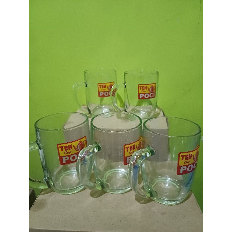 Gelas Jumbo Teh Cap Poci Beling 1pcs Berkwakitas dan Tebal