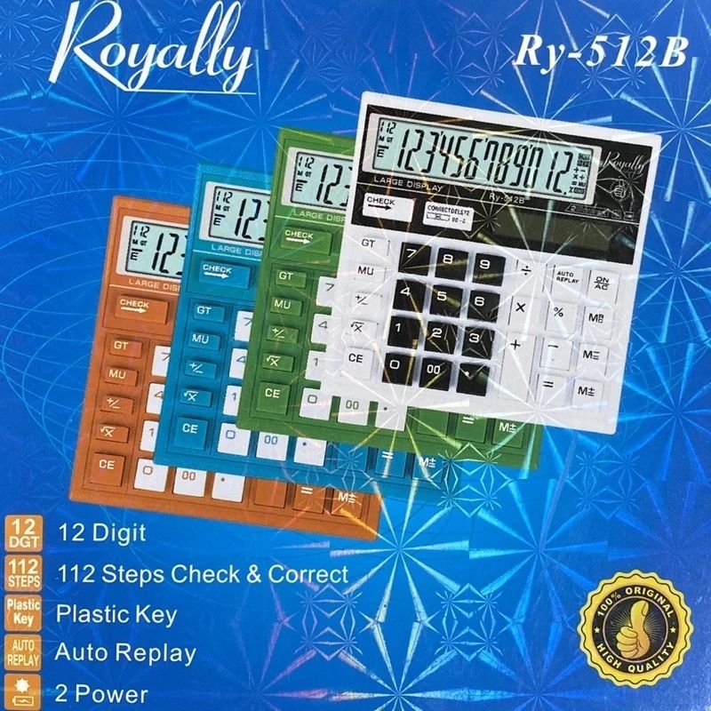 

Kalkulator Royally Ry-512B - Kalkulator 12 Digit Calculator Check and Correct