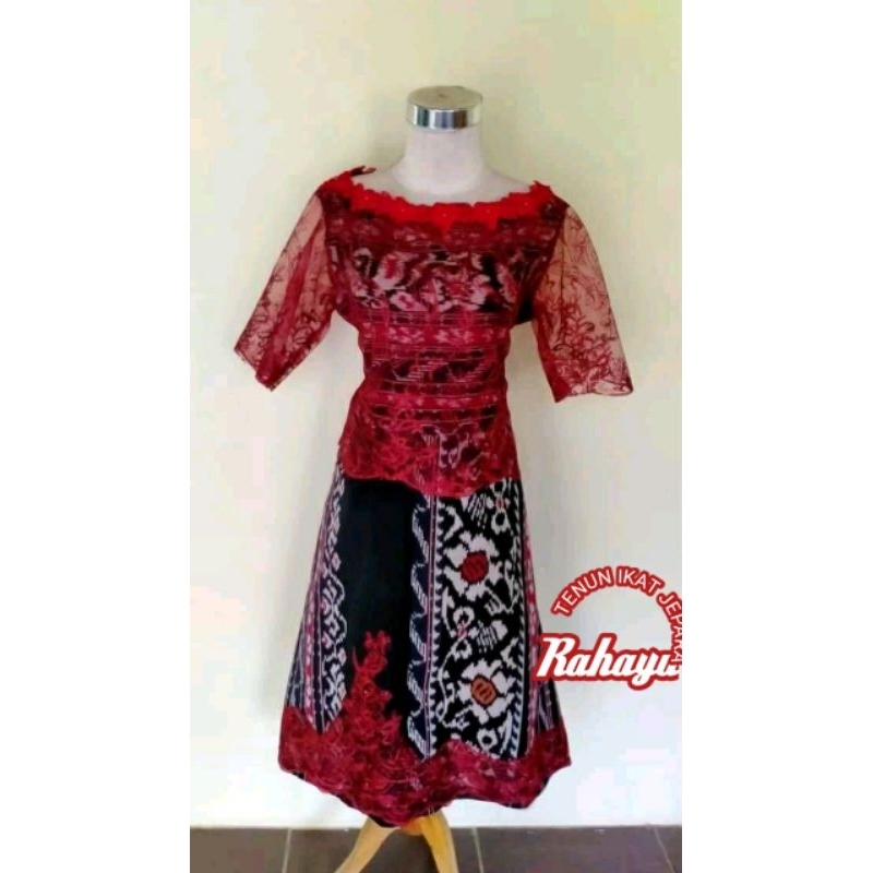 Dress kombinasi Brokat