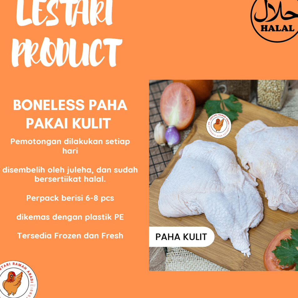 

CQYM1926 Boneless Paha Ayam dengan Kulit 1kg