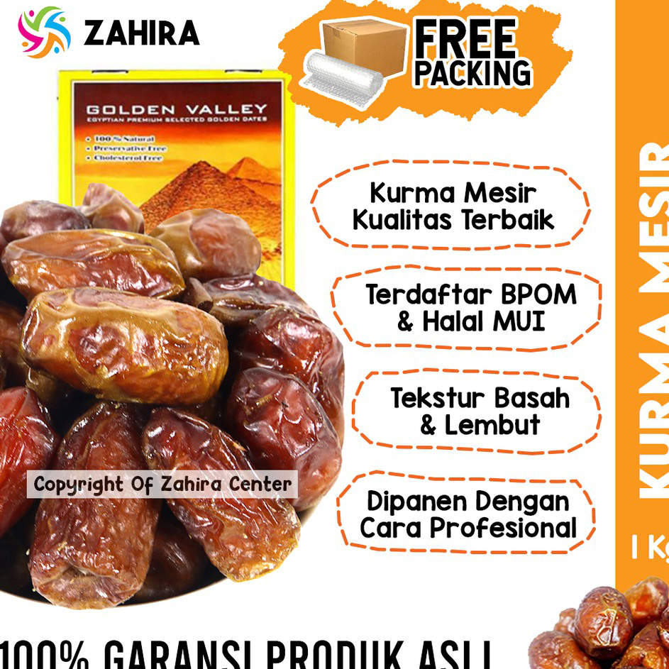 

HSYT5137 Kurma Basah Mesir Madu 1KG BPOM Golden Valley Gizza Rehab Barari Untuk Puasa & Nabeez Enak Bergizi