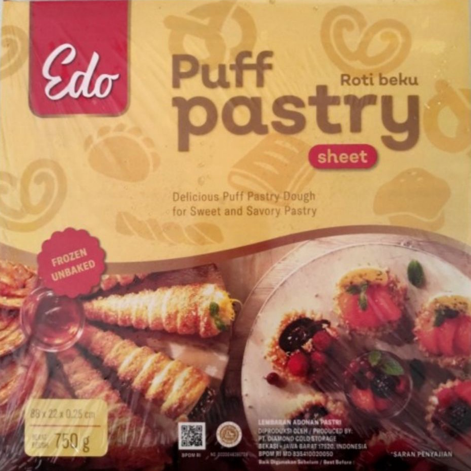 

VXWC5090 Edo Puff Pastry Sheet 750gram - Pastry Gosend/Grab Only