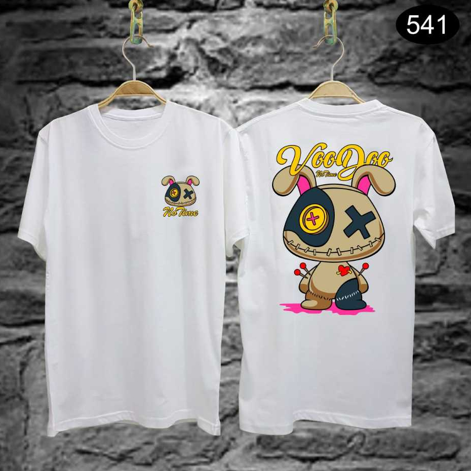 Kaos Tshirt Pria Terbaru Samurai Jepang Voodoo Warna Putih Distro Lengan Pendek Motif Sablon Bergamb