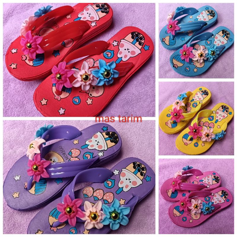 Sandal Anak Perempuan Morego Sandal Anak bunga bunga cantik Size24_35