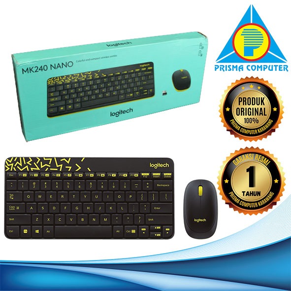 KEYBOARD MOUSE WIRELESS LOGITECH MK240 NANO ORIGINAL