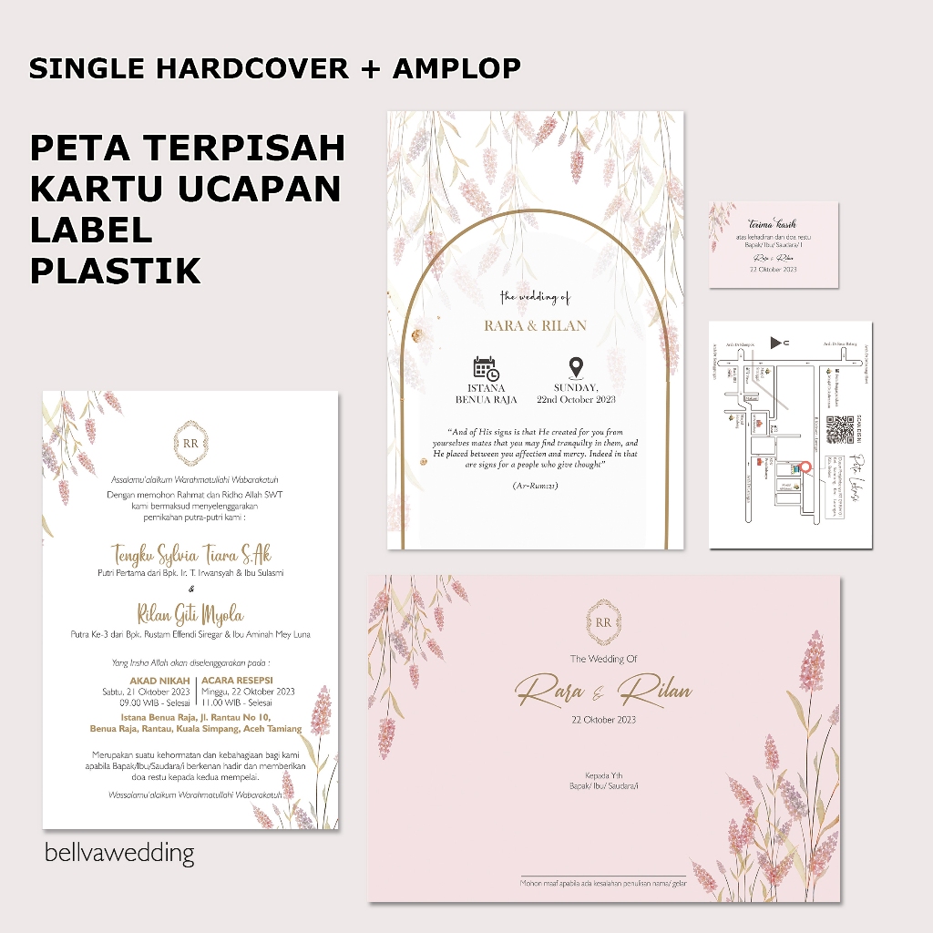 UNDANGAN SINGLE SOFT COVER / HARD COVER + AMPLOP