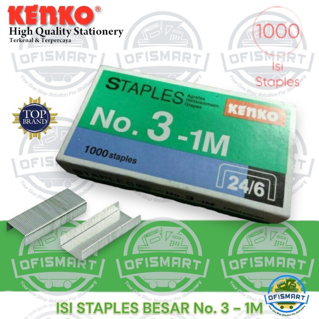 

Kenko Staples Isi Stapler Besar No.3 - 1M | @1Pack Kecil