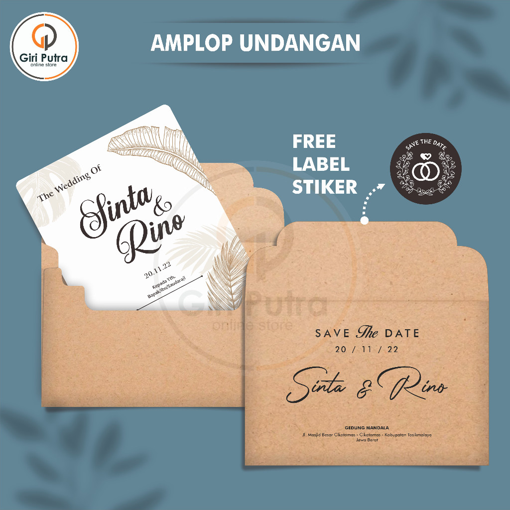 UNDANGAN AMPLOP SOFTCOVER / UNDANGAN PERNIKAHAN / UNDANGAN AMPLOP KRAFT